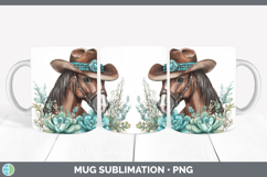 GorgeousFarm Western Teal Mug Wrap design.