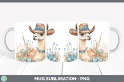 GorgeousFarm Western Teal Mug Wrap design.