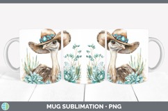GorgeousFarm Western Teal Mug Wrap design.