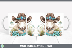 GorgeousFarm Western Teal Mug Wrap design.