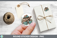 GorgeousFarm Western Teal Stickers design.