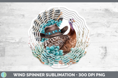 GorgeousFarm Western Teal Wind Spinner design.