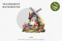 Farm Windmill Floral Landscape House Watercolor Clipart PNG Transparent Print for invitation t-shirt designs sublimation kids printable digital watercolor floral farm windmill barn png, flowers landscape clipart, life jpeg sublimation clip art