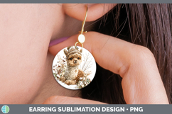 GorgeousFarm Winter Knit Hat Round Earrings design.