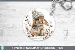 GorgeousFarm Winter Knit Hat Keychain design.