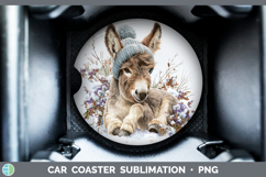 GorgeousFarm Winter Knit Hat Car Coaster design.