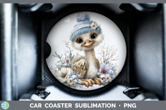 GorgeousFarm Winter Knit Hat Car Coaster design.