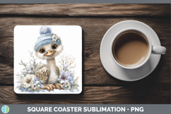 GorgeousFarm Winter Knit Hat Square Coaster design.