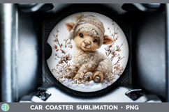 GorgeousFarm Winter Knit Hat Car Coaster design.
