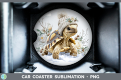 GorgeousFarm Winter Knit Hat Car Coaster design.
