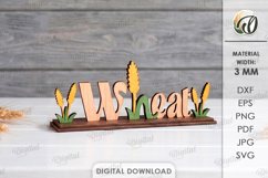 3D Farm Word Stand Laser Cut. Stand Decor. Wheat SVG Product Image 1
