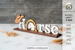 3D Farm Word Stand Laser Cut. Stand Decor. Horse SVG Product Image 1