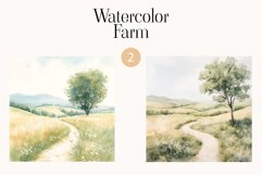 Farmer&#039;s Scenery ClipArt - Watercolor Market - Harvest Product Image 1