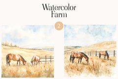 Farmer&#039;s Scenery ClipArt - Watercolor Market - Harvest Product Image 1