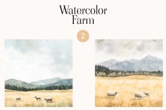 Farmer&#039;s Scenery ClipArt - Watercolor Market - Harvest Product Image 1