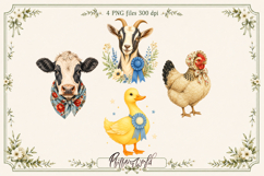 Farm Animal Clipart | Barnyard Character Illustrations Product Image 1