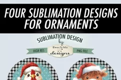 Christmas Farm Animals Ornament Designs PNG File | Add Name Product Image 6
