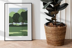 Landscapes illustration set with trees hills and nature Product Image 4