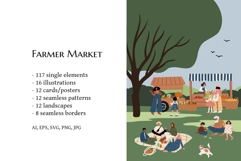 Flat vector illustrations of diverse people at farmer market Product Image 2