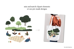 Diverse People at Farmers Market clipart, Element Set Product Image 4