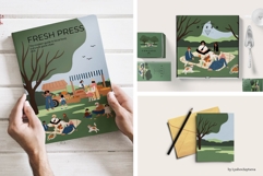 Multicultural Park Farmer Market and Picnic Illustrations Product Image 6