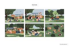 Flat vector illustrations of diverse people at farmer market Product Image 4