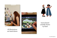 Flat vector illustrations of diverse people at farmer market Product Image 9