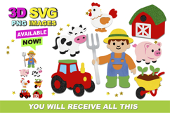 Cute Farm Elements 3D SVG Product Image 1
