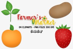 Farmers Market Clipart, fruits and vegetables graphics Product Image 1