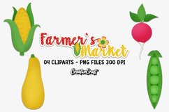 Farmers Market Clipart, fruits and vegetables graphics Product Image 1
