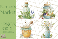 Spring Farmer’s Market Minis Clipart, Rustic Spring Png Product Image 1