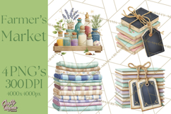 Spring Farmer’s Market Minis Clipart, Rustic Spring Png Product Image 1