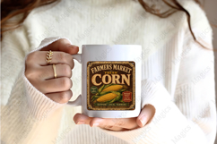 Farmers Market Fresh Corn Vintage Sign PNG Product Image 2