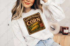 Farmers Market Fresh Corn Vintage Sign PNG Product Image 4
