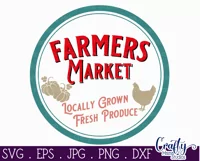 Vintage Farmhouse Home Round Sign Svg | Farmers Market Product Image 2