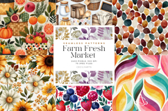 Farm Fresh Market Seamless Patterns Product Image 1