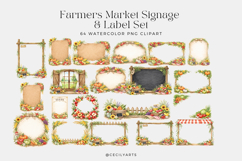 Farmers Market Clipart Rustic Watercolor Sign Labels Product Image 2