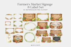 Farmers Market Clipart Rustic Watercolor Sign Labels Product Image 3