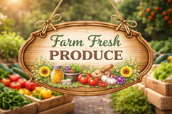 Farmers Market Clipart Rustic Watercolor Sign Labels Product Image 6