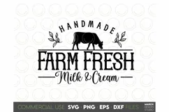 Farmhouse Sign SVG, Farm Fresh Milk And Cream SVG PNG DXF Product Image 2