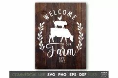 Welcome To Our Farm SVG, Farmhouse Sign SVG Welcome Farm SVG Product Image 1