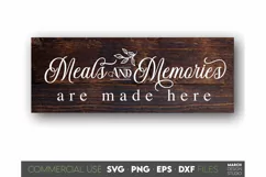 Farmhouse Sign SVG, Meals And Memories SVG, Kitchen Sign SVG Product Image 1