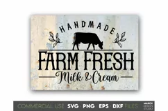 Farmhouse Sign SVG, Farm Fresh Milk And Cream SVG PNG DXF Product Image 1