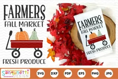 Farmers Fall Market with wagon and pumpkins SVG Product Image 2