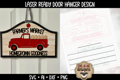Farmers Market with Old Truck Door Hanger | Laser SVG Product Image 1