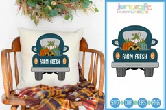 Farm Fresh Pumpkin Truck Hand drawn svg Product Image 1