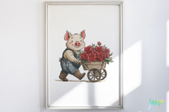 Farmhouse Animal And Roses Clipart Product Image 5