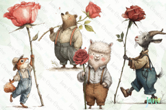 Farmhouse Animal And Roses Clipart Product Image 1