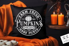 Farm fresh pumpkins svg, Farmhouse autumn svg , round label Product Image 2