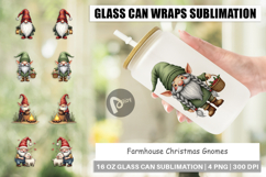 Farmhouse Christmas Gnomes Glass Can Product Image 1